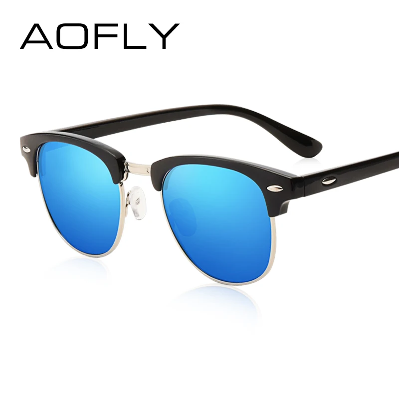 

AOFLY Classic Half Metal Polarized Sunglasses Men Women Brand Designer Glasses Mirror Sun Glasses Fashion Gafas Oculos De Sol