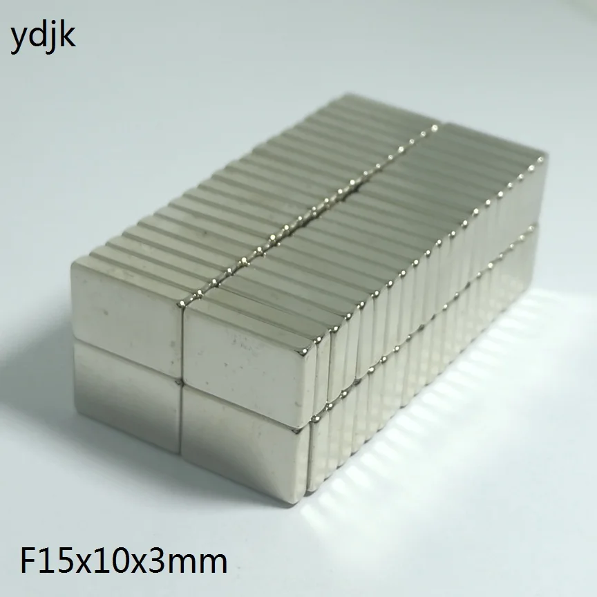 

50pcs/lot N35 Rectangular magnets f 15mm x 10mm x 3mm Super Strong Neodymium magnet 15*10*3 mm NdFeB magnet 15x10x3 mm