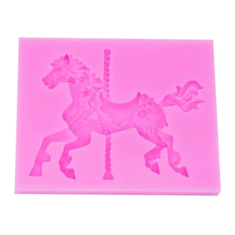 

4YANG 3D Jewelry Carousel Horse Silicone Fondant Molds Party Cake Decorating Tools Candy Fimo Clay Chocolate Gumpaste Moulds
