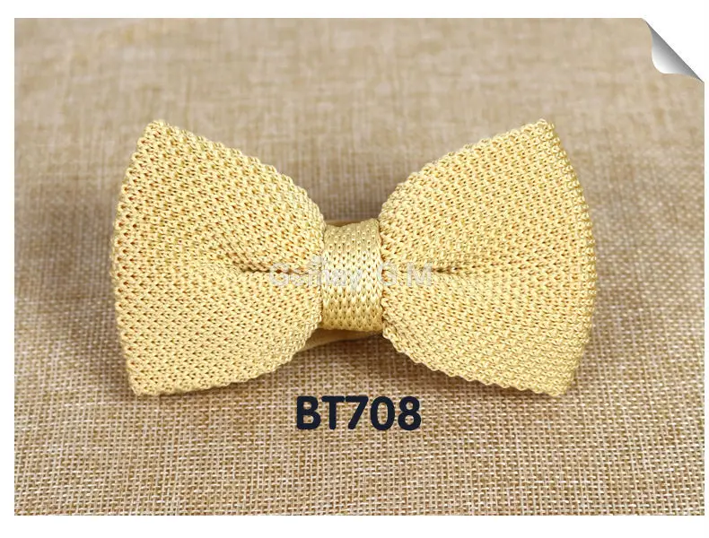 New Men Solid Knitted Bowtie Bow Tie for Mens Pre-Tied Adjustable Knit Bowtie 20 colors Free shipping