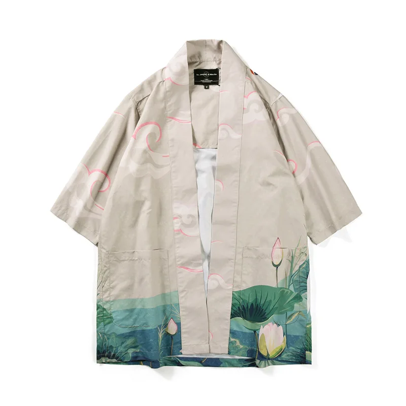 

Men's Japanese Kimono 3/4 Sleeve Cardigan Top Jacket