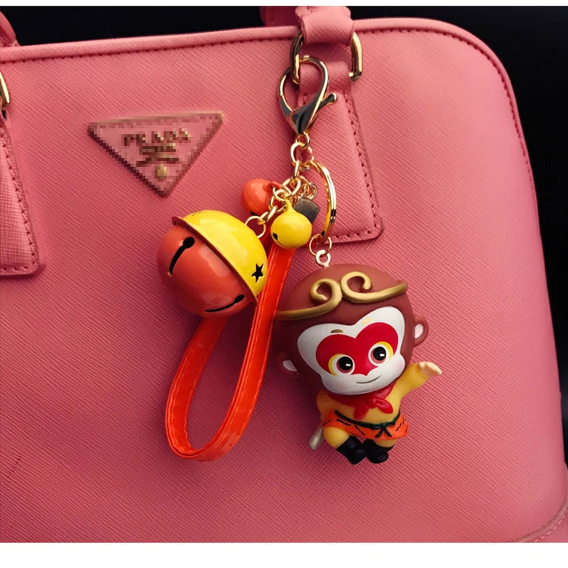 Creative cute monkey Keyrings 3D Key Chain Hand painted Craft Car