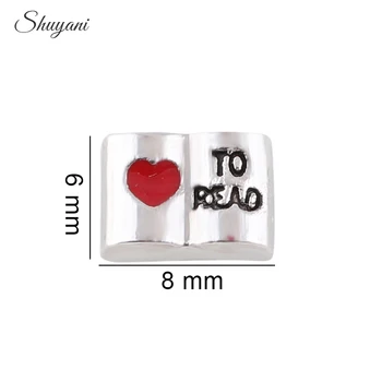 

F337 Free Shipping 20pcs/lot Silver Alloy Love to read Book Floating Locket Charms For Glass Locket