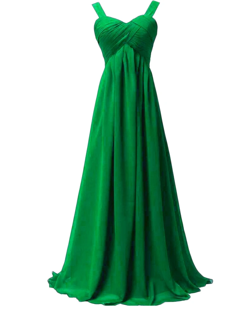 ANGELSBRIDEP Длинные Новые платья подружки невесты до 50 Длинные из шифона/на бретельках особых случаев праздничные наряды - Цвет: Green