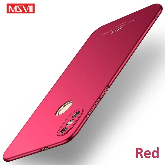 Для Redmi Note 5 Pro Чехол MSVII Жесткий ПК полный защитный чехол Ультратонкий с матовой поверхностью чехол для Xiaomi Redmi Note5 Note 5 Pro Чехол - Цвет: Red