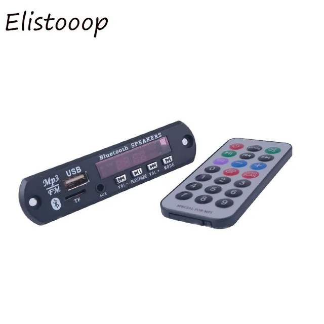 Elistooop Bluetooth Decoder Board Module MP3 Player FM LED Call APE FLAC WMA WAV decoder board USB TF AUX 3.5MM