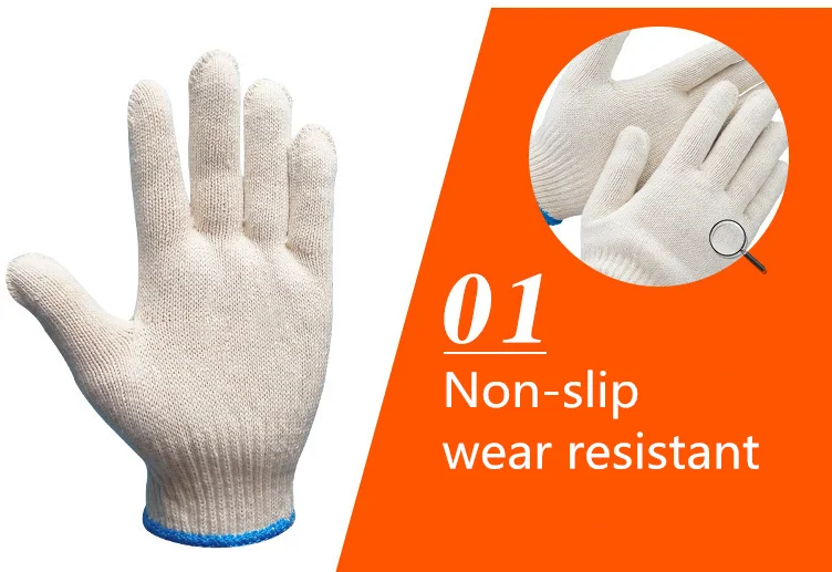 2019 Factory Supply Cotton Knitted Glove Work Gloves
