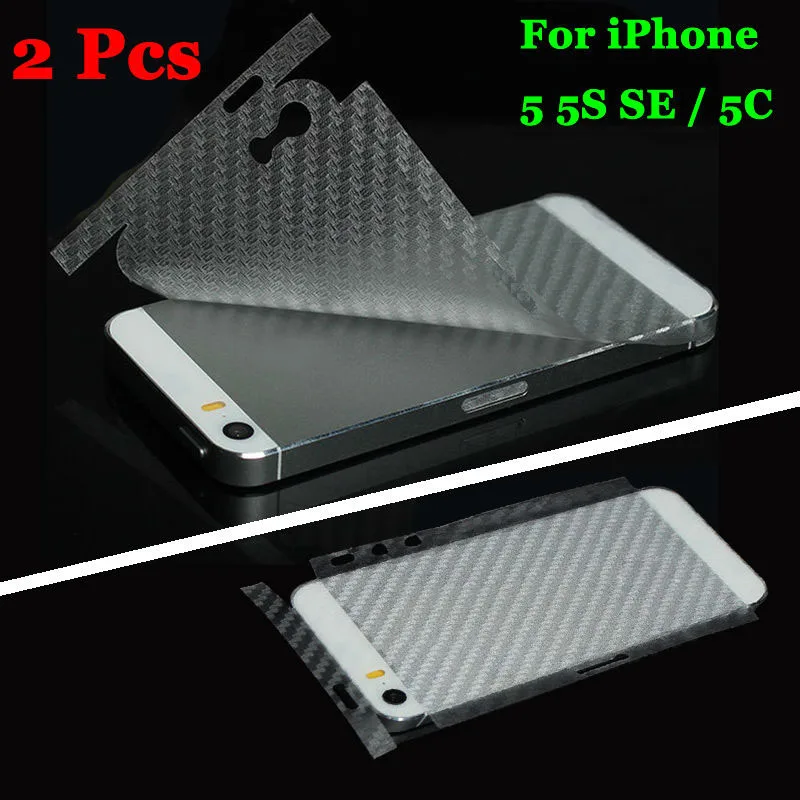 2 Pcs/Lot For Apple iPhone 5 5S SE 5C 3D Full Cover Protector Transparent Carbon Fiber Back Film Skin | Мобильные телефоны и