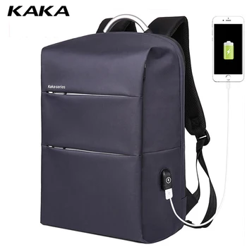 

KAKA men's backpack male black school bag USB charging travel pack sports bag pack schoolbag anti theft backpacks for business