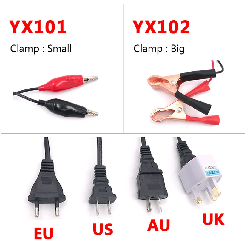 100 V-240 V Портативное 12V умное свинцово-Кислотное зарядное устройство для автомобильного мотоцикла адаптер питания США ЕС вилка черный Автомобильный инструмент