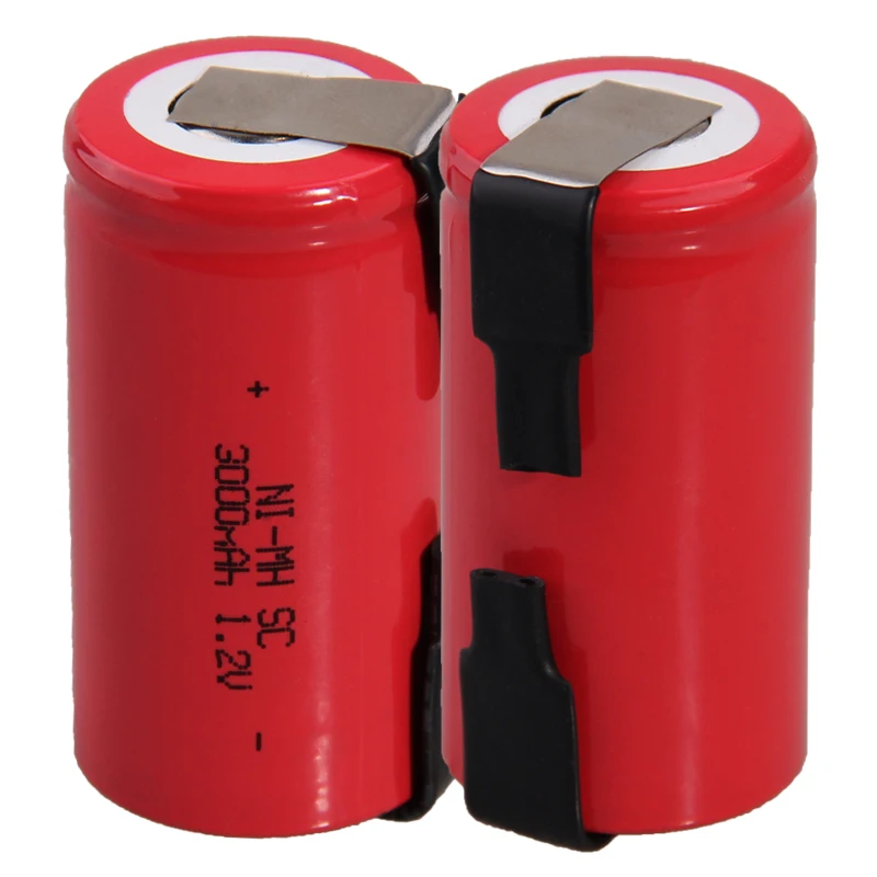 

Real capacity 2 pcs SC battery 1.2v batteries rechargeable 3000mAh nimh battery akkumulator for power tools