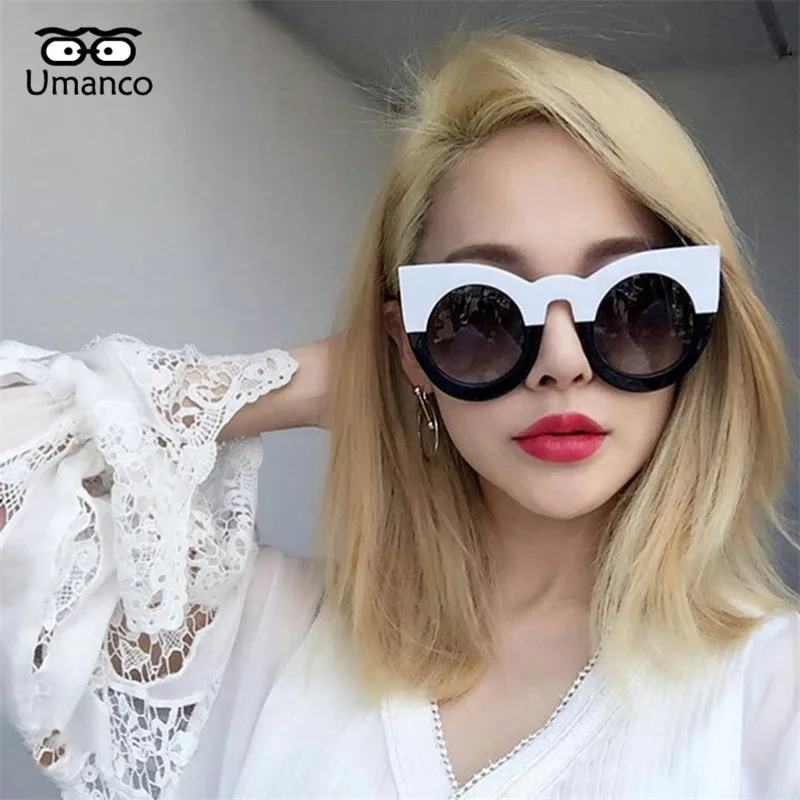 

Umanco Fashion Big Frame Oversized Cat Eye Sunglasses Women Vintage Summer Strong Shades Mirror Eyewear Plastic Traveling Goggle