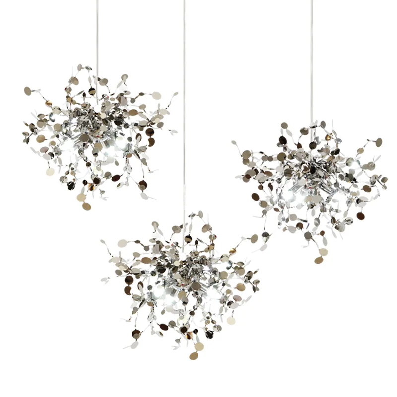 

Modern stainless steel art chandelier creative villa stair chandelier LED window design clothing store lighting lamp