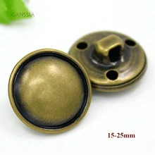 30 unids/lote setas de metal botones para prenda de bronce Vintage color/pistola negro botón coser accesorios de bricolaje 15-25mm (ss-7379)