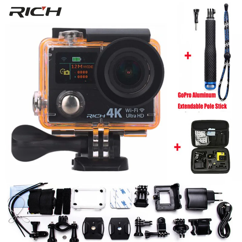 

Action Camera H3R H3 4K Wifi Ultra HD 1080p/60fps 170D Lens Pro Dual Screen Camera Waterproof 30M Remote Control Sport Camera