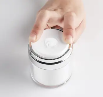 

50pcs 50g/50ML Airless Acrylic Cream Jar Round Vacuum Cream Bottle Cosmetic Makeup Jars Packing Pump Bottle