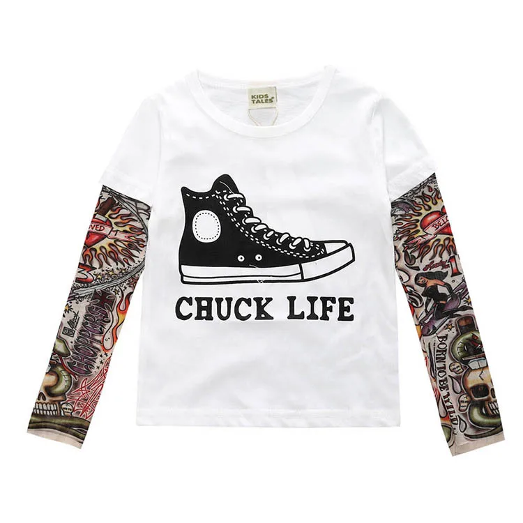 Г., новая осенняя футболка для мальчиков и девочек детская одежда в европейском и американском стиле с длинными рукавами в стиле хип-хоп - Цвет: T-
