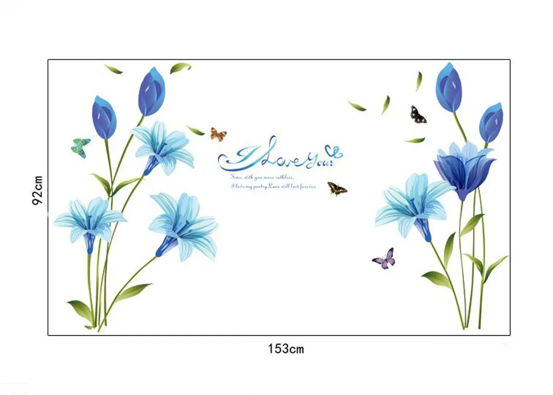 Lirios azules Pegatinas decorativas de la pared Pegatinas Paredes Decoracion
