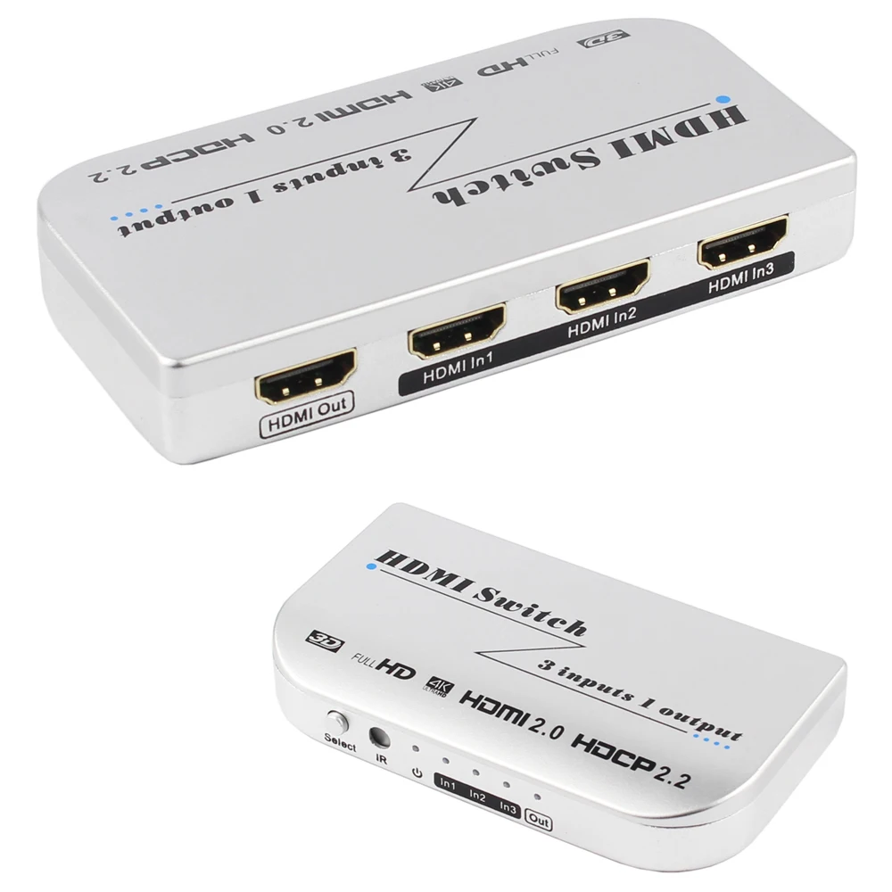 Hdmi коммутатор 3X1 4 K X 2 k @ 60 Гц 3 в 1 выход 3 порта Hdmi Двойной режим Switcher 3D с ИК беспроводной пульт дистанционного управления