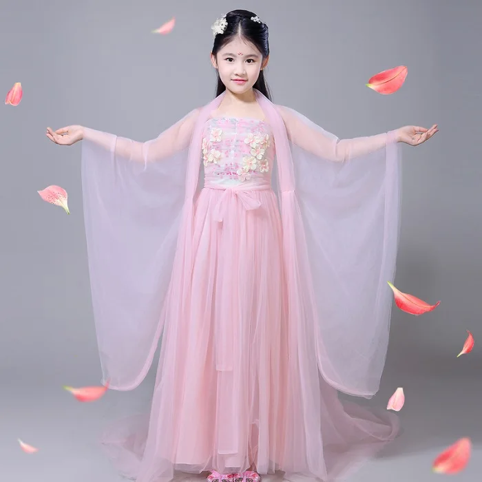 color as picture Yang Mi девушки сексуальные Китайский народный танец костюмы Tang Hanfu древняя китайская одежда новые ТВ Фея Платье для косплея для детей DWY1309 - Цвет: color as picture