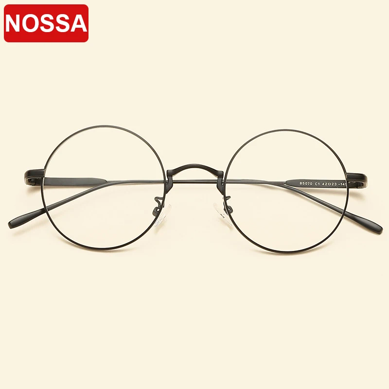 

NOSSA Brand New Fashion Vintage Metal Glasses Frames Excellent Round Women Men Goggles Casual Students Myopia Optical Frame