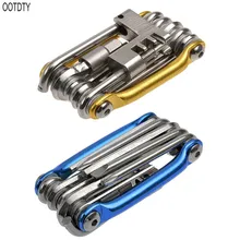 OOTDTY Portable Multifunctional 11 in 1 Bike Repair Kit Hex Spoke Wrench Screwdriver Carbon Steel Folding Bicycle Tools Sets