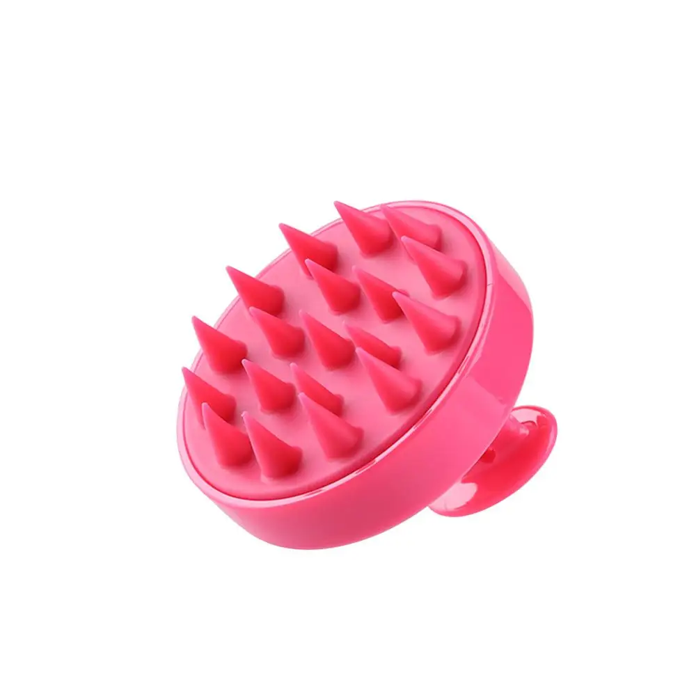 Силиконовый шампунь для зубов, массажная расческа для головы, щетка для ухода за волосами, очищающая круглая расческа для мытья головы, Спа Массажер для похудения, щетка - Цвет: pink
