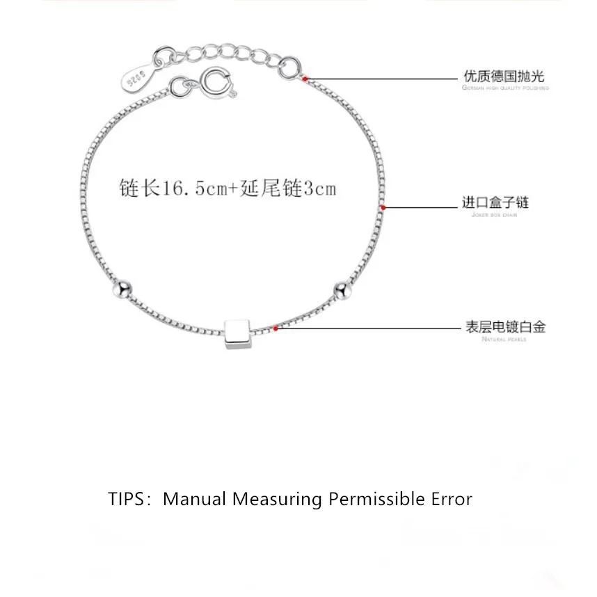 Новинка, Простые Модные Квадратные браслеты с бусинами в форме звезды, браслеты для женщин, 925 пробы, серебряные ювелирные изделия, подарки, pulseira SAB31