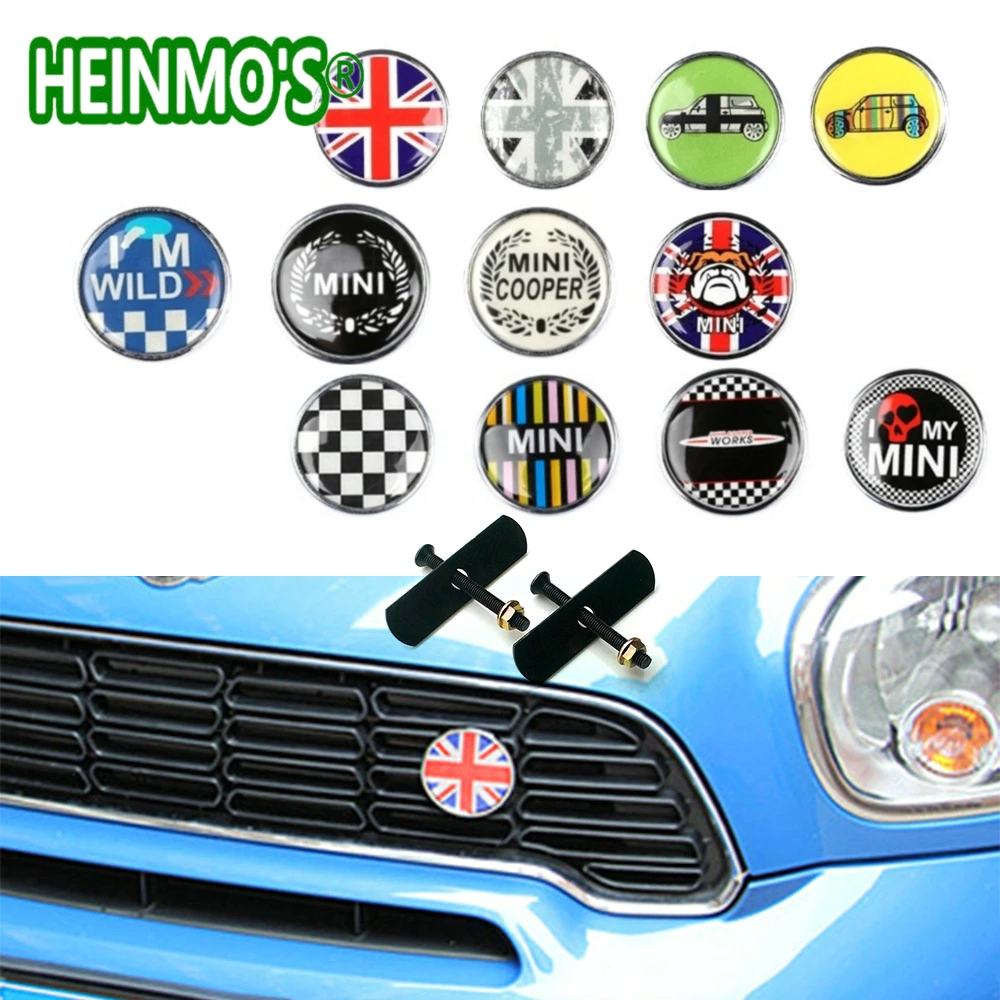 For MINI Cooper S Car Stickers Front Grill Accessories For Mini One Countryman Clubman Paceman R R55 R56 R57 R58 R60 R61 F56 F60 (25)