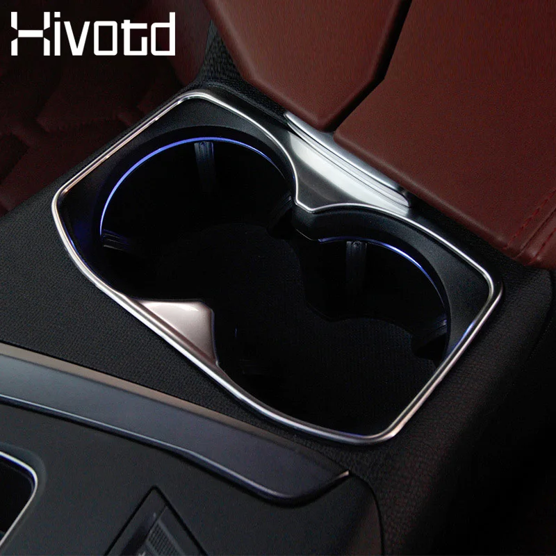 

Hivotd for peugeot 3008 3008GT car Interior cup holder stainless steel modifying frame finish styling accessories 2018 2019