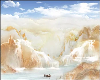 

beibehang wallpaper for kids room Alpine stream aquatic landscape stone landscape Hainan Baichuan marble wallpaper papel mural