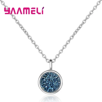 

New Arrival Top Quality 925 Jewelry for Women Female Fashion Pendant Necklaces Fine Birthday Gifts Shiny Blue Cubic Zircon