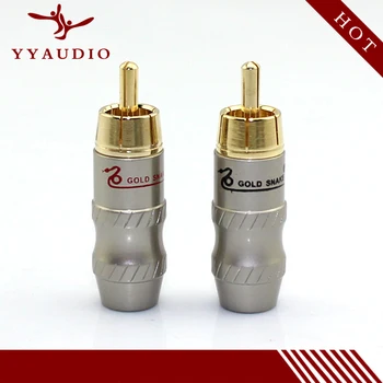 

Free shipping YYAUDIO SNAKE Gold-Plated Copper RCA Plug RCA male Connector
