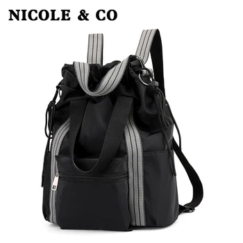 

NICOLE & CO 2019 New leisure bag waterproof nylon bag Handbags shoulder backpackcross body bag women