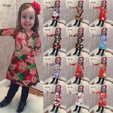 Hot style Christmas Printing Costume Party Dress Children's wear children's Christmas Dress New Casual Dresses hot sell christmas blue nativity dress boutqiue baby girl hot style dresses
