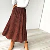 2022 Summer Autumn Casual Chiffon Print Pockets High Waist Pleated Maxi Skirt Womens Long Skirts For Women ► Photo 2/6