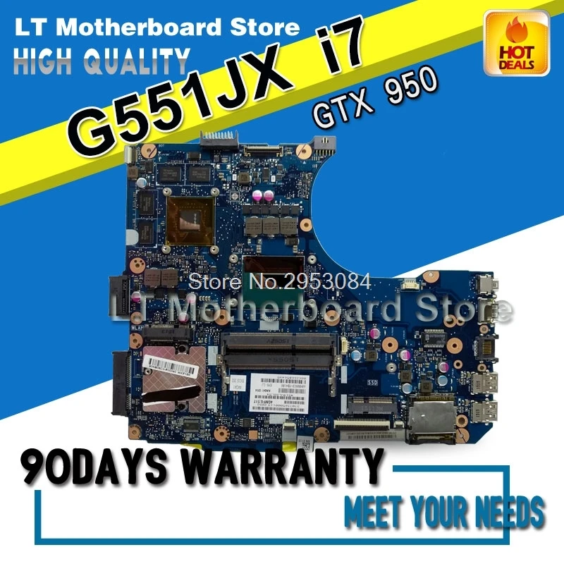 

G551JX For Asus G551J G551JX G551JW motherboard with Processor i7-4720HQ GTX 950M 100% Tested