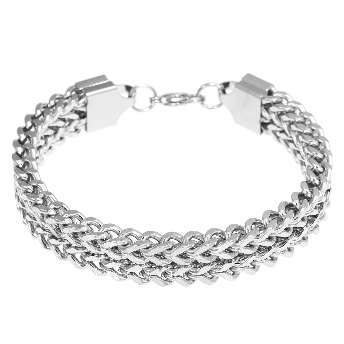 Men Bracelet Silver Color Stainless Steel Bracelet & Bangle Male Accessory Hip Hop Party Rock Jewelry Gift