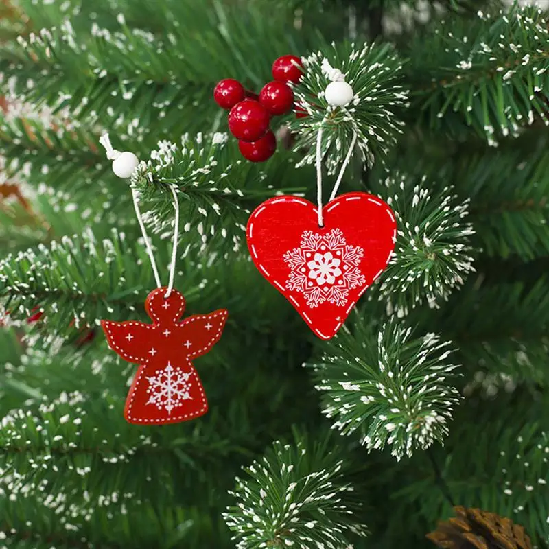 12 шт. Рождество DIY кулон коробка Деревянный Мини Рождественская елка