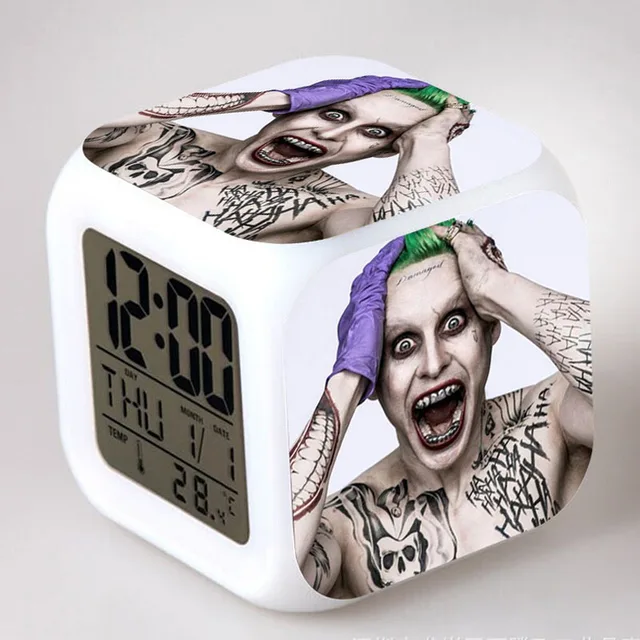 Suicide Squad LED Alarm Clock Harley Quinn Figurin Joker reloj