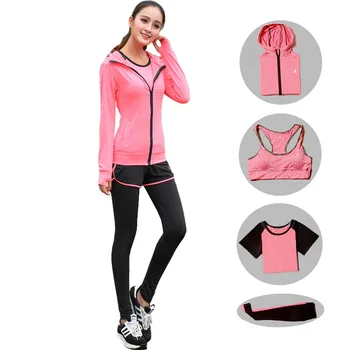 

Women Yoga Set for Running T-Shirt Tops Sports Bra Vest Fitness Pants Short sleeve Shorts Pant Gym Workout Sports Suit Set