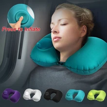 U-образная подушка для путешествий, подушка для шеи, автомобильная воздушная надувная подушка для шеи, дорожный подголовник, Складные портативные автомобильные аксессуары