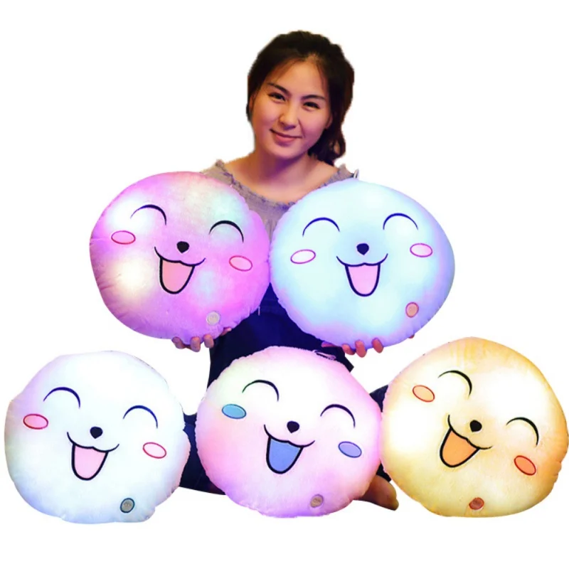 

Round Shaped Pillow Plush Light - Up Toys Glowing Toys With English Letter Kids Gift for Girl Friend Stuffed Pillow