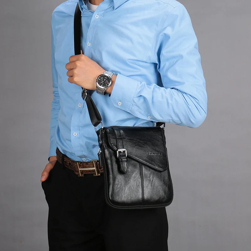 VORMOR جلد الرجال أكياس الذكور بو رفرف حقيبة الكتف Crossbody حقائب رسول صغيرة الرجال حقيبة جلدية V7745 VORMOR جلد الرجال أكياس الذكور بو رفرف حقيبة الكتف Crossbody حقائب رسول صغيرة الرجال حقيبة جلدية V7745