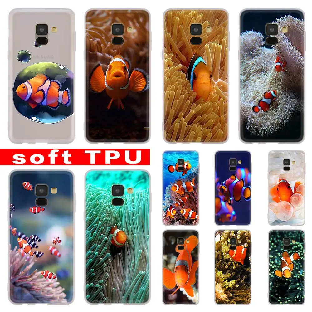 3D милый чехол с рыбками клоуна для Samsung Galaxy A8 A6 Plus A9 A5 A3 A7 2018 2017 2016 A50 A30 A40 A70 A10 A2 CORE