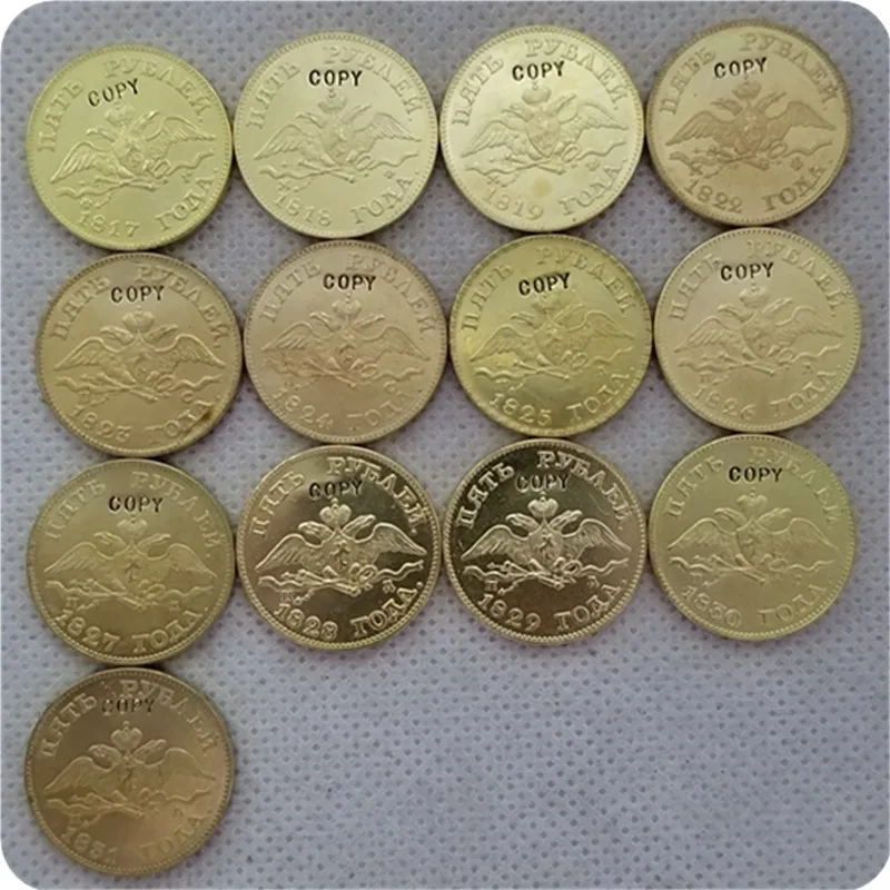 

1817-1831 RUSSIA 5 ROUBLES GOLD Copy Coin commemorative coins-replica coins medal coins collectibles