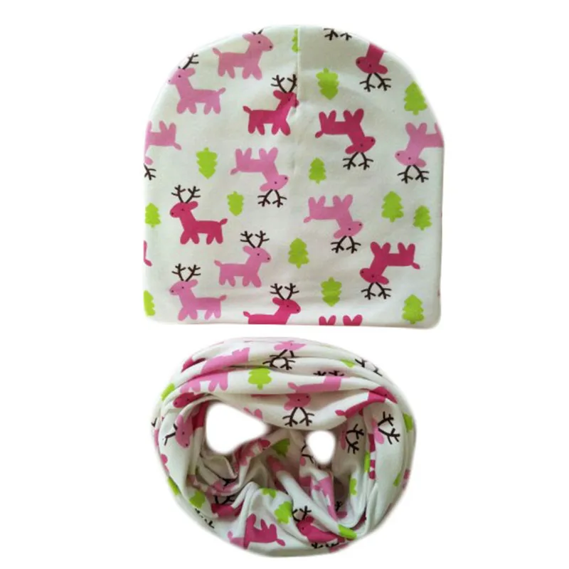New Cotton Hats Scarf Set Spring Autumn Winter Children Scarf Collar Fashion Casual Boys Beanies Skullies Kids Cap for Girls