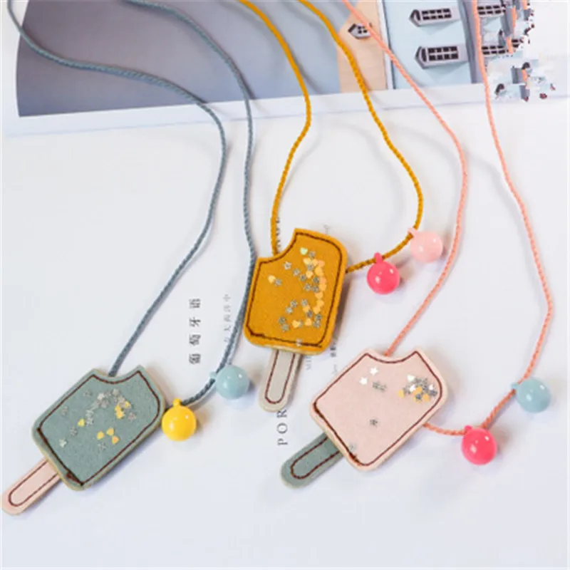 

Korean Handmade Cute Cartoon Fabric Ice Cream Princess Kids Children Girl Necklace Apparel Accessories-HZPRCGNL056F