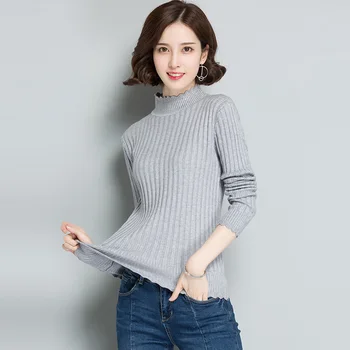 

Women Turtleneck Pullover Sweater Short Slim Knitted Basic Shirt Sweater 2017 Autumn Winter Fashion Female Coat Sweater RE0174