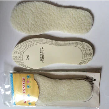 

High Quality 1 pair kids Winter Warm Soft Wool Winter Shoe Insole Pad Size 26-36
